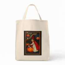 Vintage Jolly Halloween Witch Tote Bag