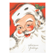 Vintage Jolly Merry Santa Claus Christmas Party Invite