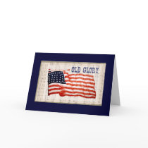 Vintage July 4th "Old Glory" Faded Flag Card
