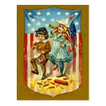 Vintage July Fourth Postcard Invitation