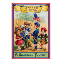 Vintage July Fourth poster posters