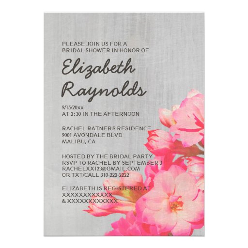 Vintage Kalanchoe Bridal Shower Invitations