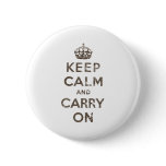 Vintage Keep Calm And Carry On buttons
