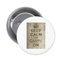 Vintage Keep Calm And Carry On Buttons