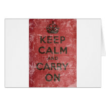 Vintage Keep Calm And Carry On Greeting Cards