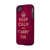 Vintage keep calm and carry on iphone 4 tough cases