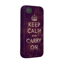 Vintage keep calm and carry on iphone 4 tough case