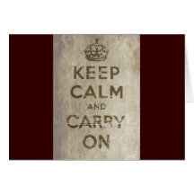 Vintage Keep Calm And Carry On Greeting Card