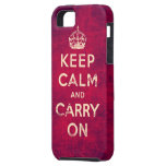 Vintage keep calm and carry on iPhone 5 case