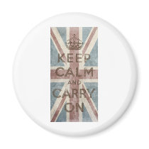 Vintage Keep Calm And Carry On Fridge Magnet