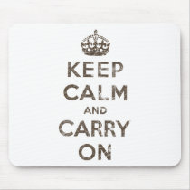 Vintage Keep Calm And Carry On Mousepad