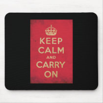 Vintage Keep Calm And Carry On Mouse Pads