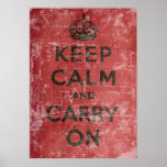 Vintage Keep Calm And Carry On Poster
