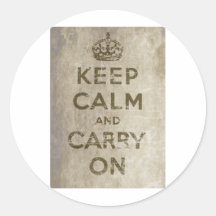 Vintage Keep Calm And Carry On Sticker