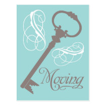 Vintage Key Moving Postcards Teal postcards