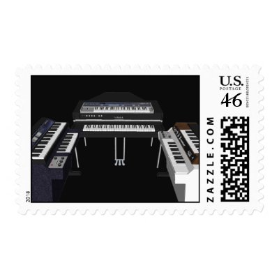 Vintage Keyboards: Custom Postage Stamps by spiritswitchboard