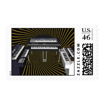 Vintage Keyboards: Custom Postage Stamps by spiritswitchboard