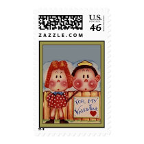 Vintage Kids Valentine Postage postage