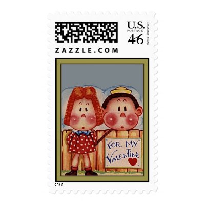 Vintage Kids Valentine Postage by valentinesday