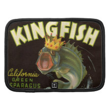 Vintage Kingfish California Green Asparagus Label Folio Planners