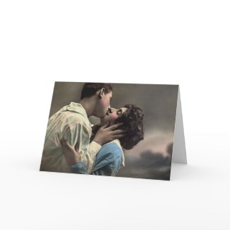 Vintage Kissing Couple card