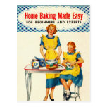 Vintage Kitsch Woman Baking Home Baking Made Easy Postcard