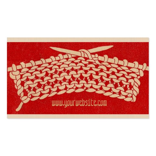 Vintage Knitting | Knitters Business Card Template (back side)