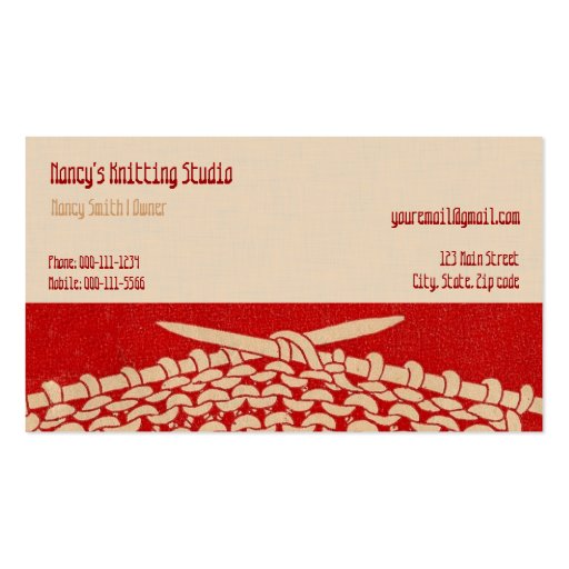 Vintage Knitting | Knitters Business Card Template