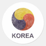 Vintage Korea Round Stickers
