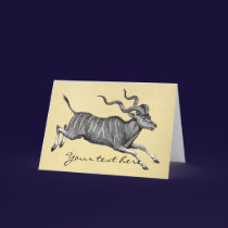 Vintage Kudu Greeting Card cards