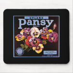 Vintage Label Art Mousepad--Pansy Brand