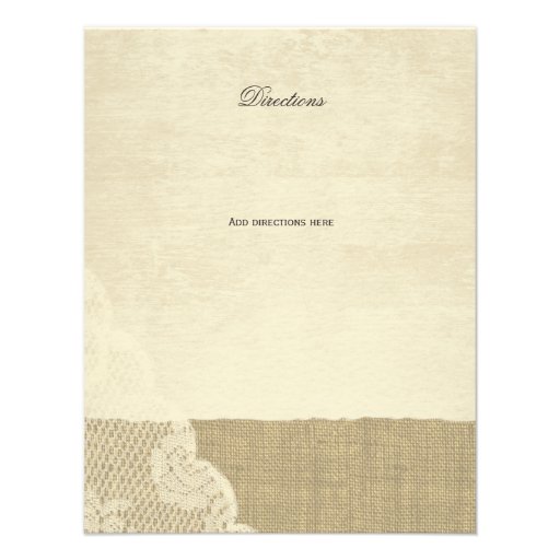 Vintage Lace and Burlap Information Card