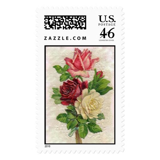 Vintage Lace and Roses Postage