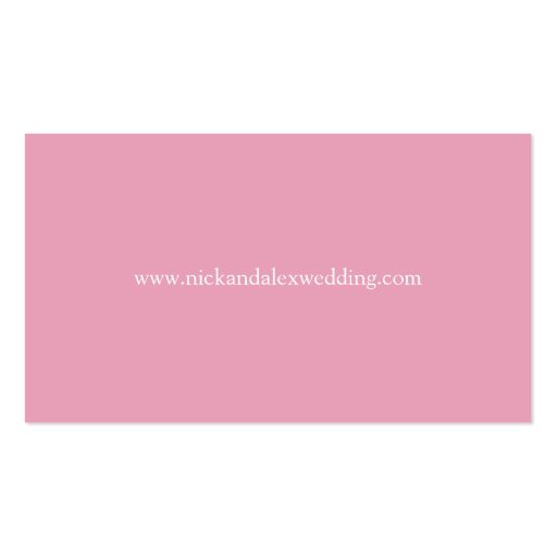 Vintage Lace Baby Pink Wedding Website Card Business Card (back side)