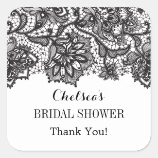 Vintage Lace Bridal Shower Favor Sticker