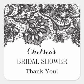 Vintage Lace Bridal Shower Favor Sticker