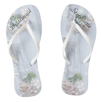 Vintage Lace Bridesmaid Custom Wedding Flip Flops