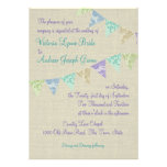 Vintage Lace Country Fair Pennants Personalized Invitation