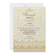 Vintage Lace & Damask Brocade Sweet 16 Invitation invitation