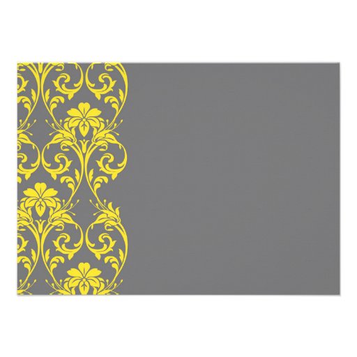 Vintage Lace Gray and Yellow Wedding RSVP Invitation