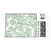 Vintage Lace (Green) Postage Stamp