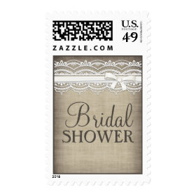 Vintage Lace & Linen Rustic  Bridal Shower Postage