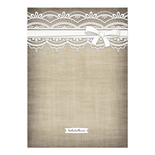 Vintage Lace & Linen Rustic Country Bridal Shower Personalized Invite
