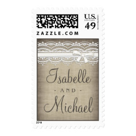 Vintage Lace & Linen Rustic Personalized Postage