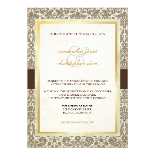 Vintage Lace Monogram Wedding Invitations
