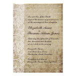 Vintage Lace Old World Wedding Invitation