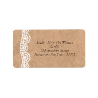 Vintage Lace Personalized Wedding Address Labels label