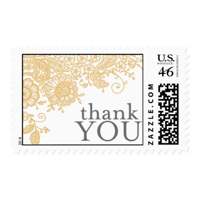 Vintage Lace - thank You Postage Stamp