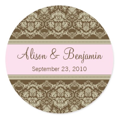 Vintage Lace Wedding Invitation Seal :: blush pink Sticker