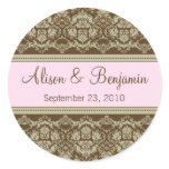 Vintage Lace Wedding Invitation Seal :: blush pink stickers